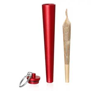 Alumínio liga tabaco armazenamento tubo Recipiente rolo cigarro cone metal tubo chaveiro anel cheiro prova ar apertado fumaça tubo