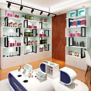 Estante de exhibición de Metal para cosméticos, estantería de madera de estilo elegante para tienda de cosméticos - Product Image 2