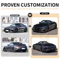 Kit carrosserie en fibre de carbone sèche pour Mercedes SL63 AMG SL43 R232 23-25 : Lame de pare-chocs avant, jupes latérales, diffuseur arrière, embouts d'échappement