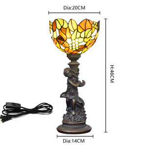 Lámpara de cristal de colores para niño pequeño europeo Vintage hoja de arce cúpula de granja E26 habitación <span class=keywords><strong>restaurante</strong></span> Bar decoración de escritorio dormitorio cabecera - Product Image 4