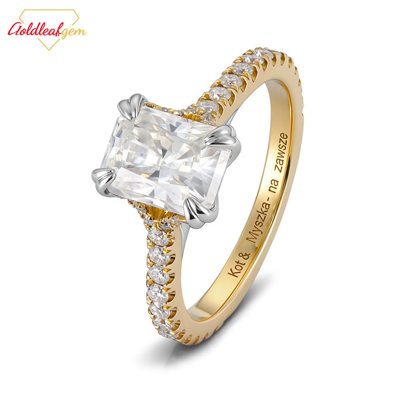 18k Yellow gold+Moissanite Diamond