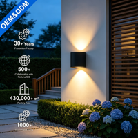 Spot LED d'extérieur moderne en promotion, applique murale, downlight, corps en aluminium, forme cylindrique, diffuseur en verre bulle transparent