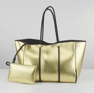 Hochwertiges Punching-Design Neopren-Schultertaschen Neopren Strandtasche