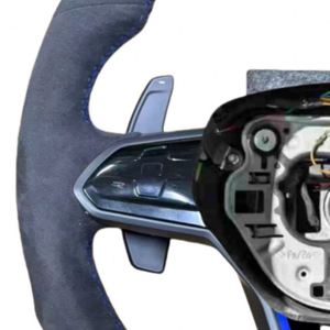 Envío <span class=keywords><strong>r</strong></span>ápido para volante Volkswagen personalizado de gamuza azul con marca blanca para Polo MK7 Passat Golf 4-8 GTI <span class=keywords><strong>R</strong></span> <span class=keywords><strong>Line</strong></span> MK5-MK8 - Product Image 4