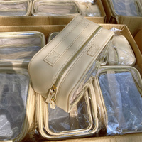 Sacs à cosmétiques étanches PVC Transparent à fermeture éclair sac de toilette suspendu voyage Portable Transparent trousse de maquillage pochette