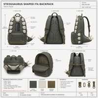 Sac à dos personnalisé Stegosaurus Ita Bag avec rangée de pointes osseuses et longue queue pour garçons et filles, idéal pour l'école, les voyages, le quotidien, cadeau, commande en gros