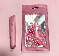 Baume à lèvres hydratant végétalien personnalisé avec logo, 15 ml, au peptide, tube souple rose, marque privée, huile hydratante pour les lèvres