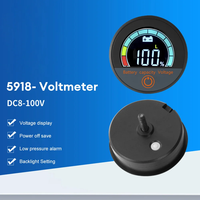 5918 8V-100V rond voiture voltmètre cc voltmètre tête pour 12V 24V 48V 110V plomb-acide/batterie ternaire/test de batterie phosphate de fer