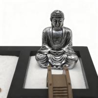 Mini kit de jardin zen japonais de bureau, ornements de méditation Bouddha, décorations de bureau en résine pour la maison et le bureau, table de sable Diwali