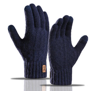 Gants d'hiver en tricot jacquard pelucheux bon marché pour hommes, gants d'extérieur antidérapants épais et chauds pour écran tactile, pour la conduite à vélo - Product Image 4