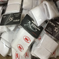 Sangle de fixation antidérapante noire et blanche pour protège-tibias de football, taille unique, avec bandage de protection de la cheville