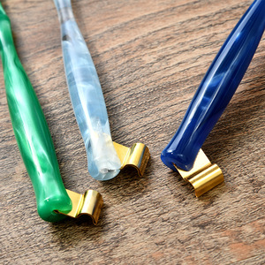 Supporto per pennino con penna tonda in resina in vetro regolabile con flangia Fine gotica in arabica inglese Ef calligrafia porta pennini da scrittura - Product Image 2