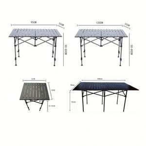 Table de pique-nique pliable portable pour le camping en plein air, en bois grainé, pour barbecue et voyages - Product Image 1