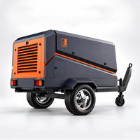 Compresseur d'air diesel portable 55 kW 10 bars, compresseur à vis rotatif remorquable pour le sablage industriel et le nettoyage de surfaces