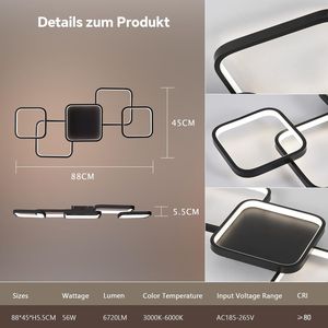KAUFHOF Lámpara de Techo LED Lámpara de Sala de Estar con Matter, 56W 6720lm, 3000-6500K, Compatible con HomeKit, Alexa, Google - Product Image 4
