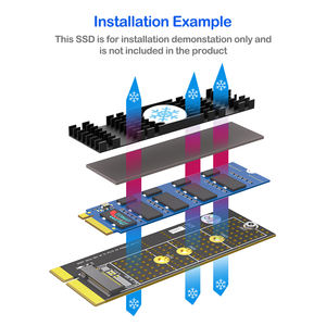 <span class=keywords><strong>M</strong></span>.2 NVMe SSD PCI-E 4X 适配卡 垂直安装扩展卡 雪花散热器 3100MB/s 库存桌面型 - Product Image 5