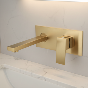 दीवार घुड़सवार बेसिन नल सिंक ब्रश सोने बेसिन नल नाली फर्श नाली मिक्सर नल - Product Image 1