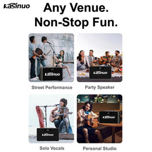 Enceinte Bluetooth d'extérieur haute puissance Kasinuo, batterie 9000 mAh, poignée télescopique, roues, boîtier en bois massif et cuir - Product Image 6