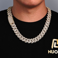 Bracelet chaîne cubaine épaisse en laiton Fulsun, entièrement pavé de zircons, fermoir à verrouillage, bijoux de luxe hip-hop pour hommes