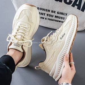 Nuevas Zapatillas Casuales de Lona Transpirable para Hombre, Estilo Dad Shoes con Cordones, Suela Gruesa y Aumento de Altura, Ideales para Otoño - Product Image 4