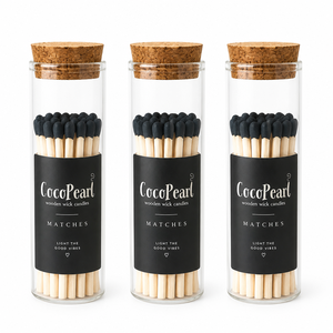 Bocal en verre élégant avec couvercle en liège, allumettes personnalisées avec impression de logo, allumettes décoratives de luxe, cadeau - Product Image 1