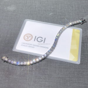 Bracciale Tennis in Argento 925 Placcato Oro Bianco 18k con Diamanti CVD Certificati IGI VVS-VS1, Gioielli Raffinati per Donna/<span class=keywords><strong>Uomo</strong></span> - Product Image 5