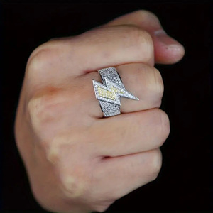 Anello Punk con Zirconi a Forma di Fulmine per Donne, Gioiello da Dito alla Moda per lo Street Style - Product Image 2