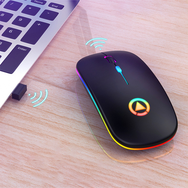 LED Backlit Rechargeable Wireless BT Three-mode Mouse Silent Ergonomic Optical Gaming Mouse Desktop PC Laptop Mouse