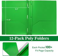 Carpeta de Plástico con Bolsillos y Cierres, Carpeta de Polipropileno de 2 Bolsillos con 3 Cierres, Capacidad para Papel de 8.5 x 11 Pulgadas, para la Escuela, Oficina y Hogar