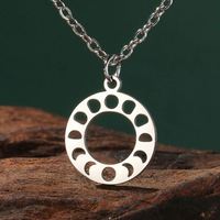 Collier pour femme Myshape, cycle lunaire, phases de lune, croissant de lune, déesse du soleil, étoile, charme Wiccan, bijoux en acier inoxydable