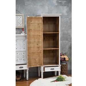 סלון וינטג 'כפרי shabby מחסן צד בית חווה סגנון בית חווה בסגנון עתיק לבן שטף עץ גדול עם 1 דלת - Product Image 3