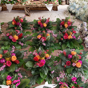 IFG Tropical Floral et Feuilles avec Artificielle <span class=keywords><strong>Ananas</strong></span> Boule Fleur Centres pour Décoration <span class=keywords><strong>de</strong></span> <span class=keywords><strong>Table</strong></span> <span class=keywords><strong>de</strong></span> Mariage - Product Image 2