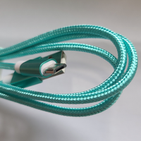 Kabel Data Pengisian Daya Micro USB 2.0 Nylon Kepang 6ft dengan Logo Kustom untuk Android