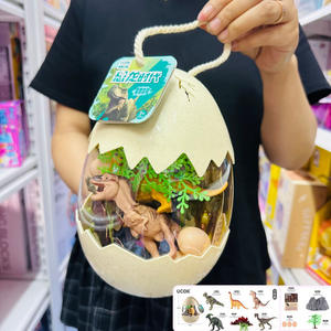 Jouet d'oeuf <span class=keywords><strong>de</strong></span> dinosaure en plastique pour enfants Triceratops Tyrannosaurus Rex monde Jungle insecte modèle Animal sauvage pour mâle fille Cognition - Product Image 2