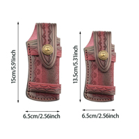 Étui pour couteau pliant en cuir de vachette de première qualité Sintop, fermeture à 3 côtés, rangement extérieur