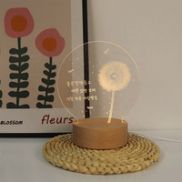 Nouveauté : Lampes 3D en acrylique personnalisables, lampe LED en acrylique sur mesure, lampe de chevet LED à illusion 3D en bois pour la décoration de chambre