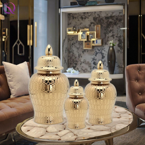 Décoration en céramique galvanisée européenne <span class=keywords><strong>de</strong></span> luxe grand pot général en céramique porcelaine artefact décoration <span class=keywords><strong>de</strong></span> vase à fleurs - Product Image 6