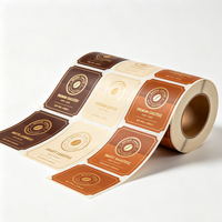Étiquettes personnalisées en rouleau avec dorure mate, autocollantes pour sacs de café, bouteilles de café, emballages alimentaires, impression d'étiquettes