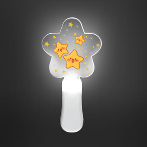 Varita Luminosa Acrílica de 9 Pulgadas con Estrella Impresa Personalizada, LED Blanco Intermitente, para Eventos Musicales, Regalos Promocionales, Venta al Por Mayor - Product Image 1