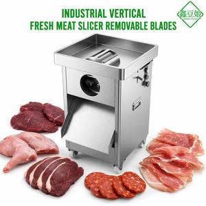 Cortadora Industrial Vertical de Carne Fresca de Acero Inoxidable con Juego de Cuchillas Removibles y Protector Cilíndrico para Carne de Res, Picanha y Pierna de Aves - Product Image 1