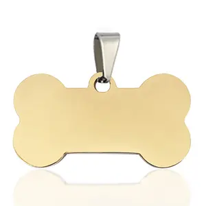 Ywganggu Etiquetas de identificação de animais de estimação em aço inoxidável, etiquetas personalizadas de metal para cães com desenho, colar de osso multicolorido, joia pendente