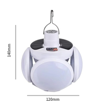 Lampe LED solaire d'urgence rechargeable par USB, pliable, en forme de ballon de football, pour panne de courant, tente, camping, pêche, extérieur