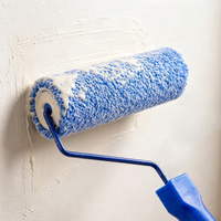 Rouleau à peinture décoratif avec motifs, rouleau à peinture mural, rouleau à peinture avec revêtement bleu, manche en plastique bleu