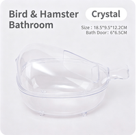 Bac de bain de sable anti-éclaboussures en forme d'oiseau pour hamster, transparent, double usage (bain et toilette) pour le toilettage des petits animaux