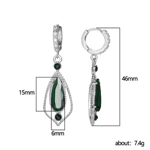 Orecchini Pendenti a Goccia Verde con Design Traforato per Donne, Gioielli Vintage alla Moda - Product Image 5
