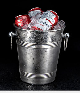 Grand <span class=keywords><strong>seau</strong></span> à glace en métal Antique argenté pour 6 bouteilles de Champagne Heinek, support en acier inoxydable - Product Image 6