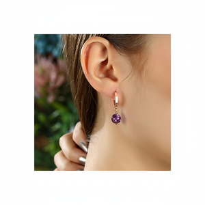 ต่างหูเงินแท้ 925 ประดับอเมทิสต์ จากตุรกี - Product Image 3