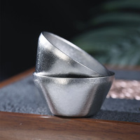 Petite tasse à thé en titane pur, double paroi, anti-brûlure, pour le camping en plein air, portable, ensemble de thé de voyage, design Kung Fu