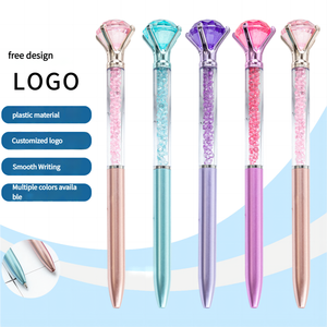Commercio all'ingrosso 1.0mm larghezza scrittura Custom diamante Ros oro rosa viola argento metallo Logo in cristallo glitterato penne a sfera - Product Image 1