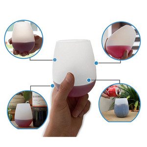 Custom Logo 350ml 12oz Silicone Double Walled Egg <b>Wine</b> Cup Coffee Mugs Travel <b>Wine</b> <b>Tumbler</b> With Lid - Product Image 2